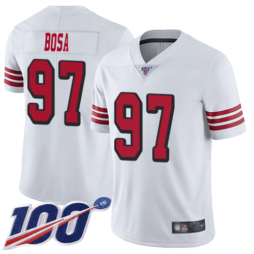 San Francisco 49ers Limited White Men Nick Bosa NFL Jersey #97 100th Season Rush Vapor Untouchable